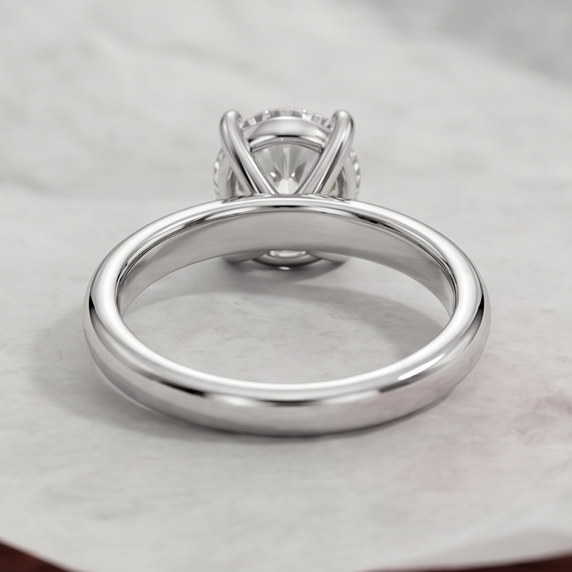 Round Cut Lab Grown Diamond Classic Solitaire Engagement Ring