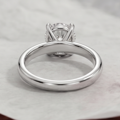 14K Gold 1 Carat Round Cut Lab Grown Diamond Solitaire Engagement Ring