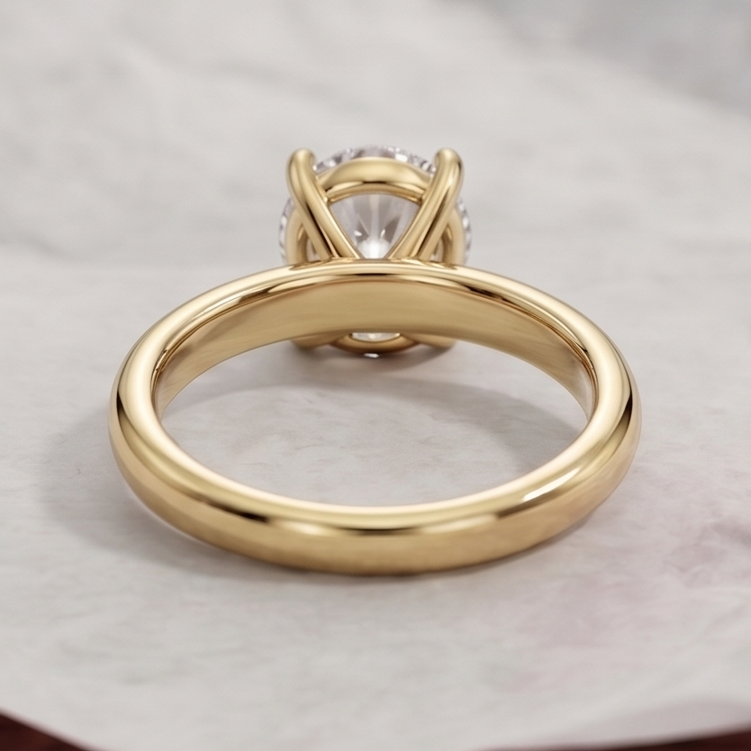 Round Cut Lab Grown Diamond Classic Solitaire Engagement Ring