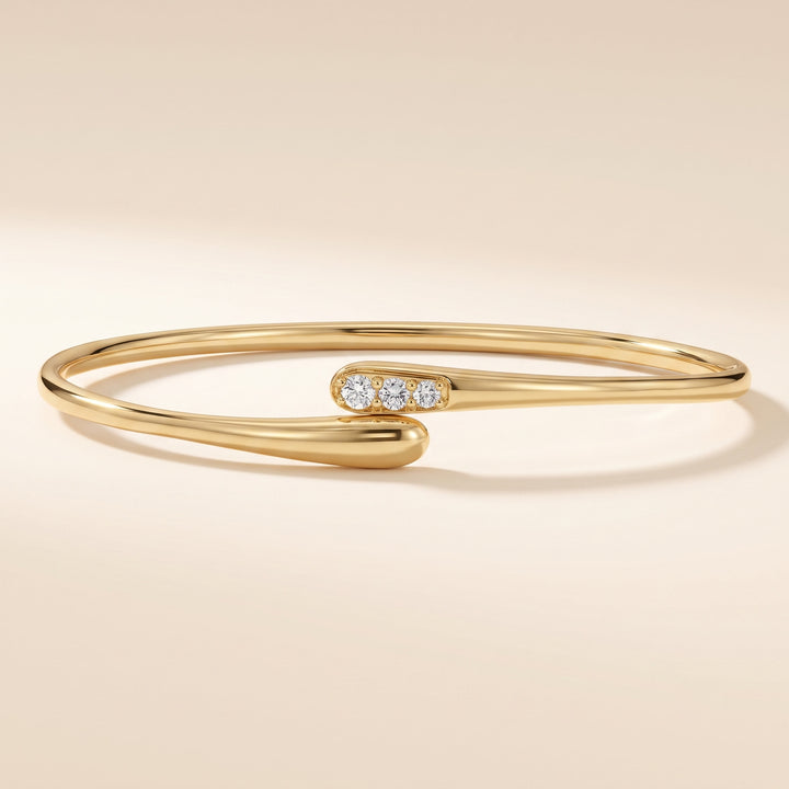 Crossover Lab Grown Diamond Drop Bangle