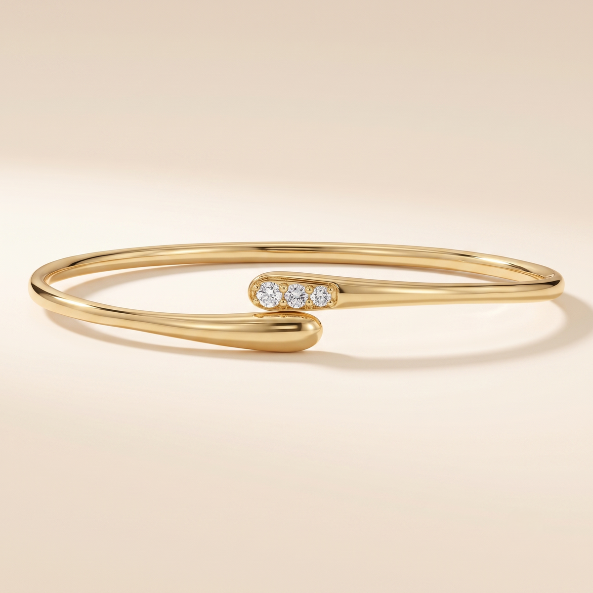 crossover lab grown diamond drop bangle