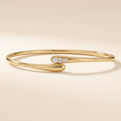 Crossover Lab Grown Diamond Drop Bangle