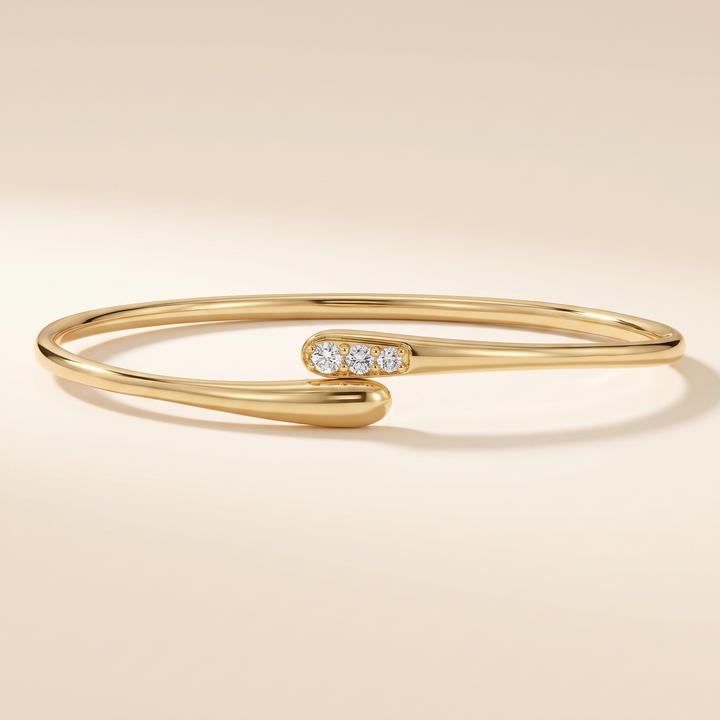 Crossover Lab Grown Diamond Drop Bangle