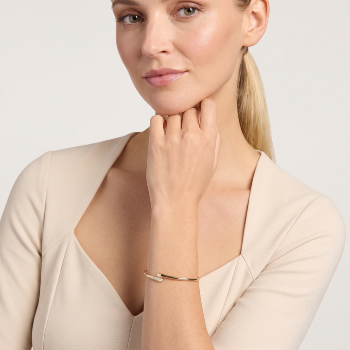 Crossover Lab Grown Diamond Drop Bangle