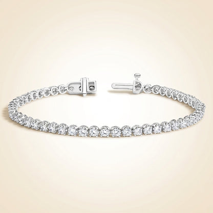 Lab Grown Round Diamond Four-Prong Tennis Bracelet