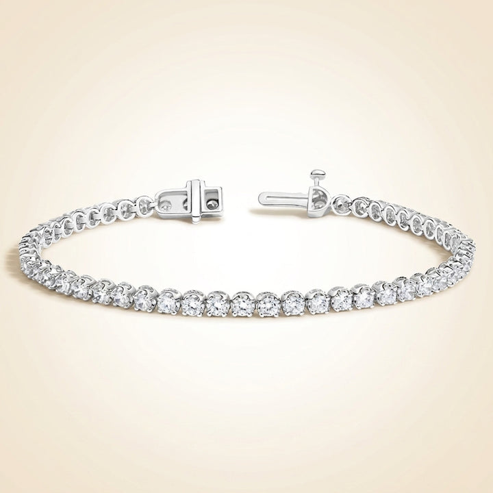 Lab Grown Round Diamond Four-Prong Tennis Bracelet