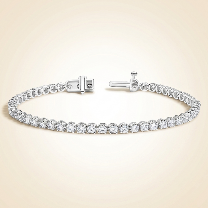 Lab Grown Round Diamond Four-Prong Tennis Bracelet