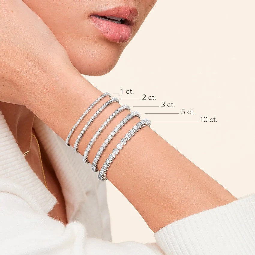 lab grown round diamond four-prong tennis bracelet