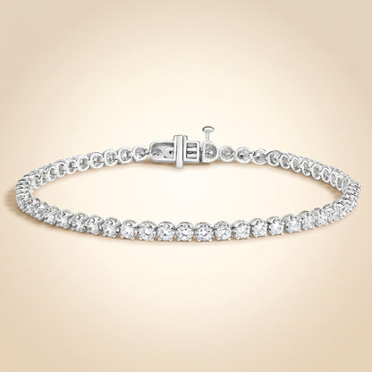 Lab Grown Round Diamond Four-Prong Tennis Bracelet