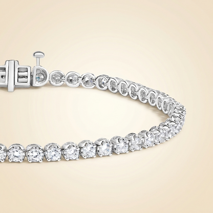 Lab Grown Round Diamond Four-Prong Tennis Bracelet