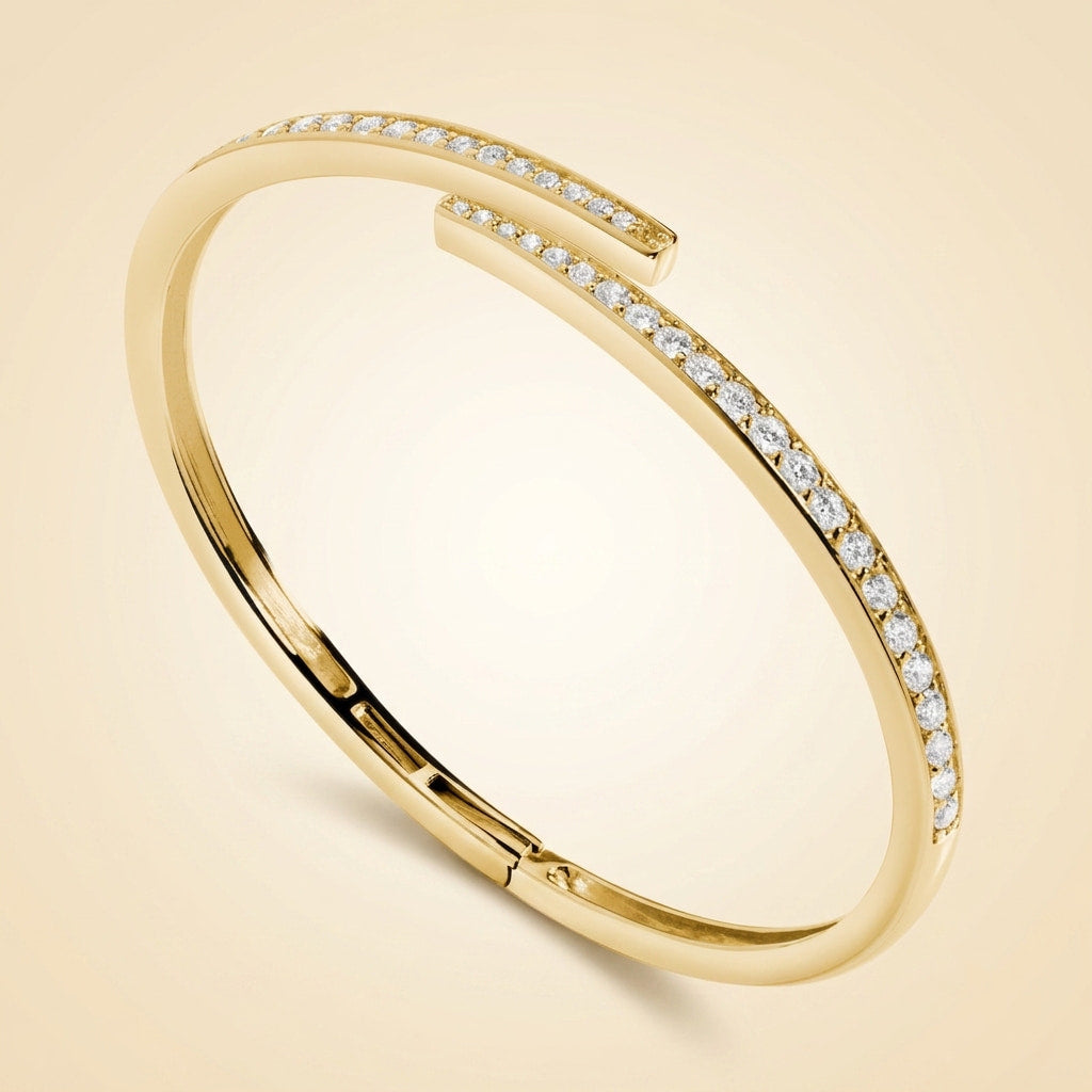 lab grown diamond pavé wrap hinged bracelet