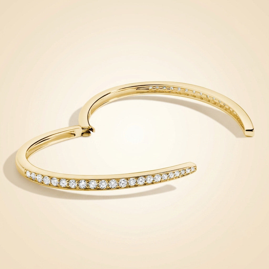 lab grown diamond pavé wrap hinged bracelet