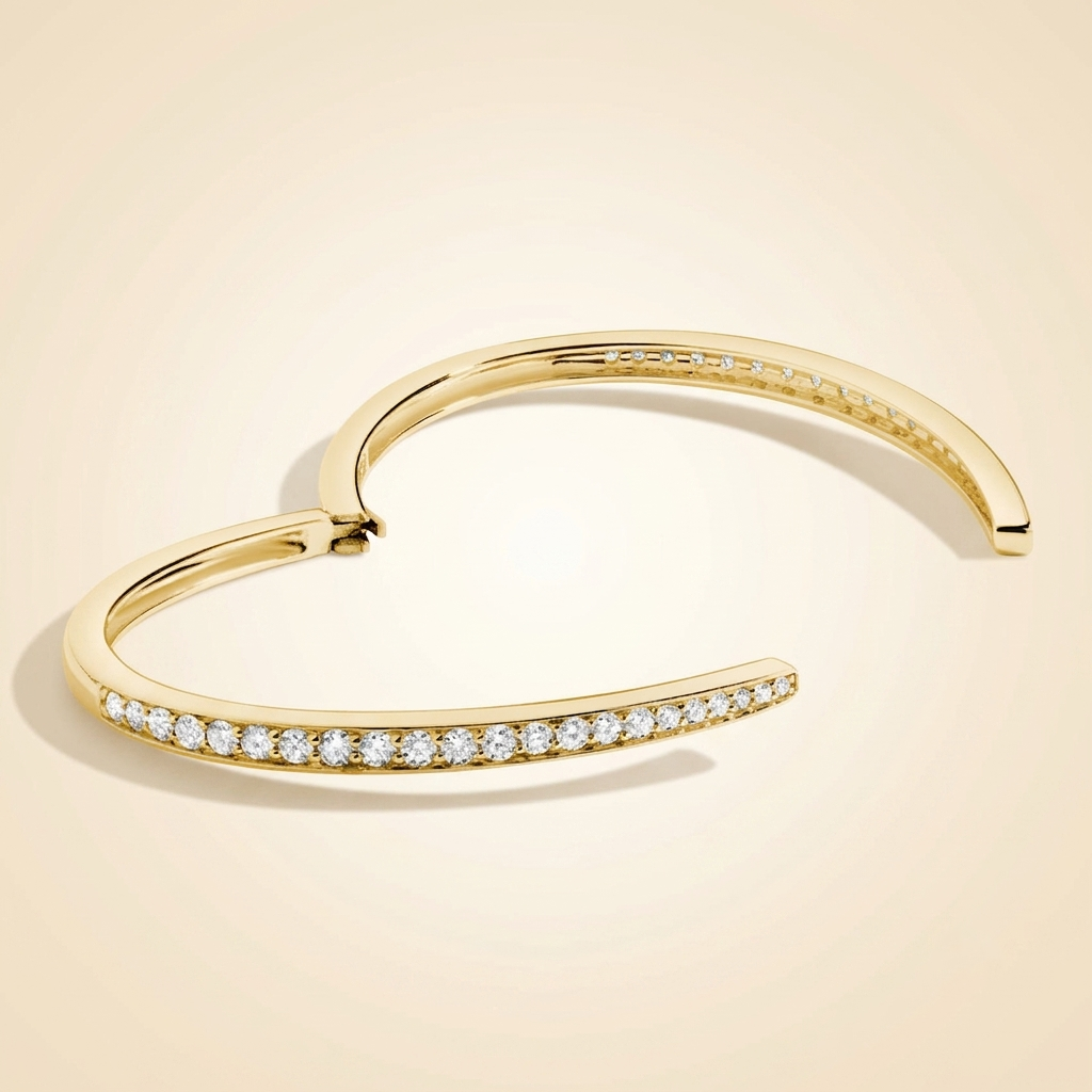 lab grown diamond pavé wrap hinged bracelet