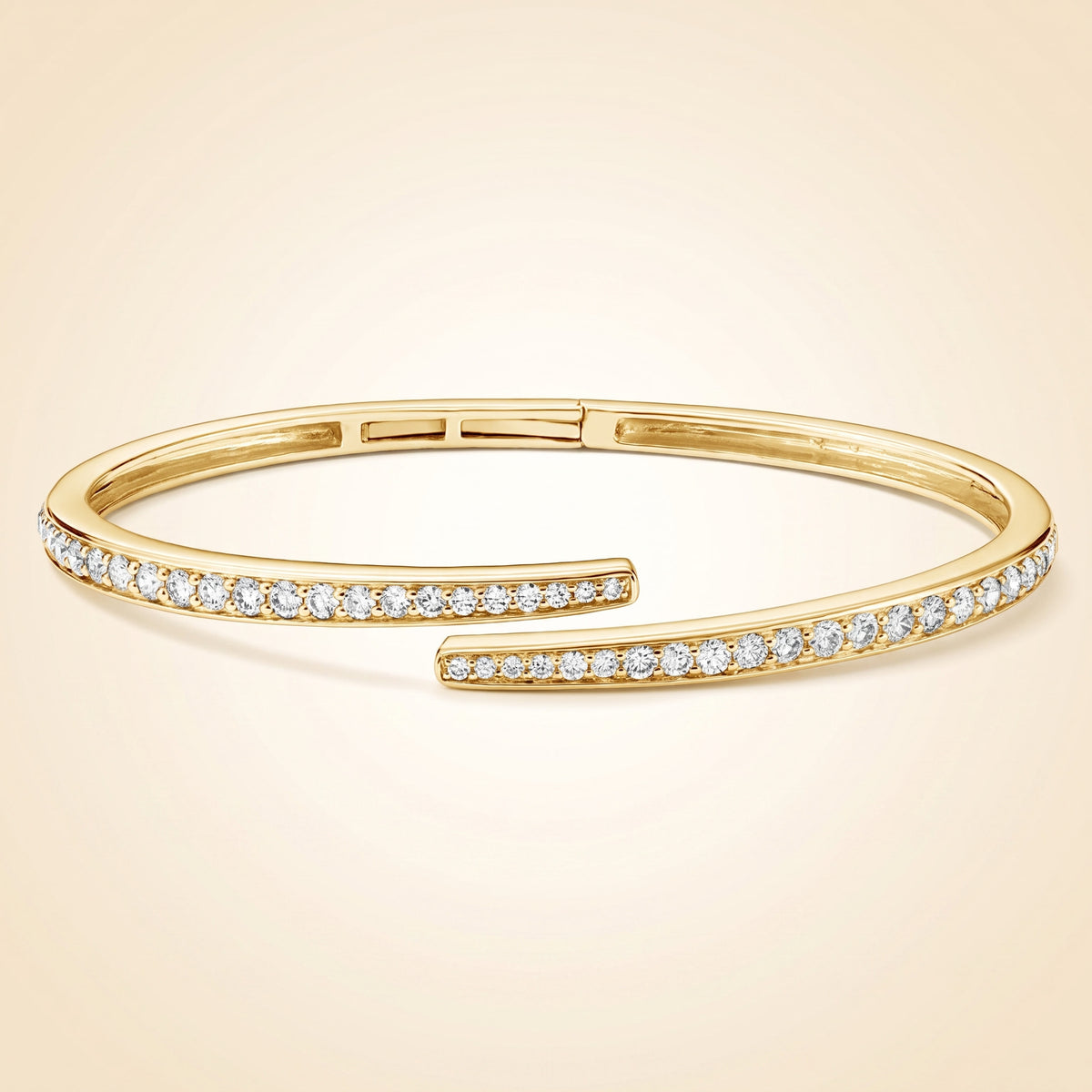 lab grown diamond pavé wrap hinged bracelet