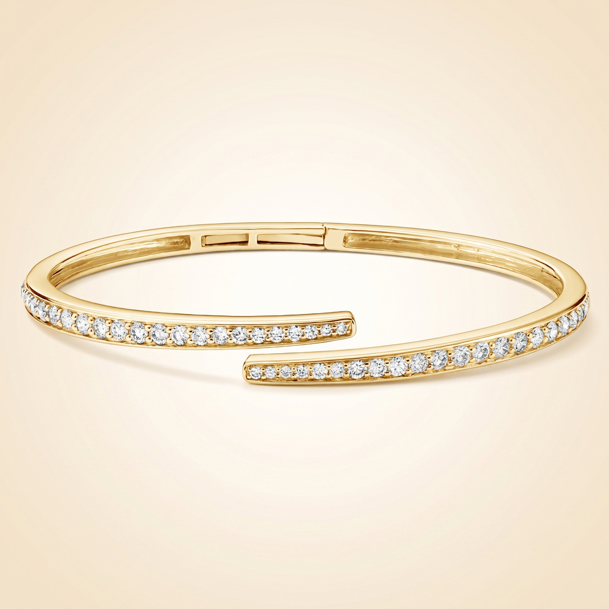 lab grown diamond pavé wrap hinged bracelet
