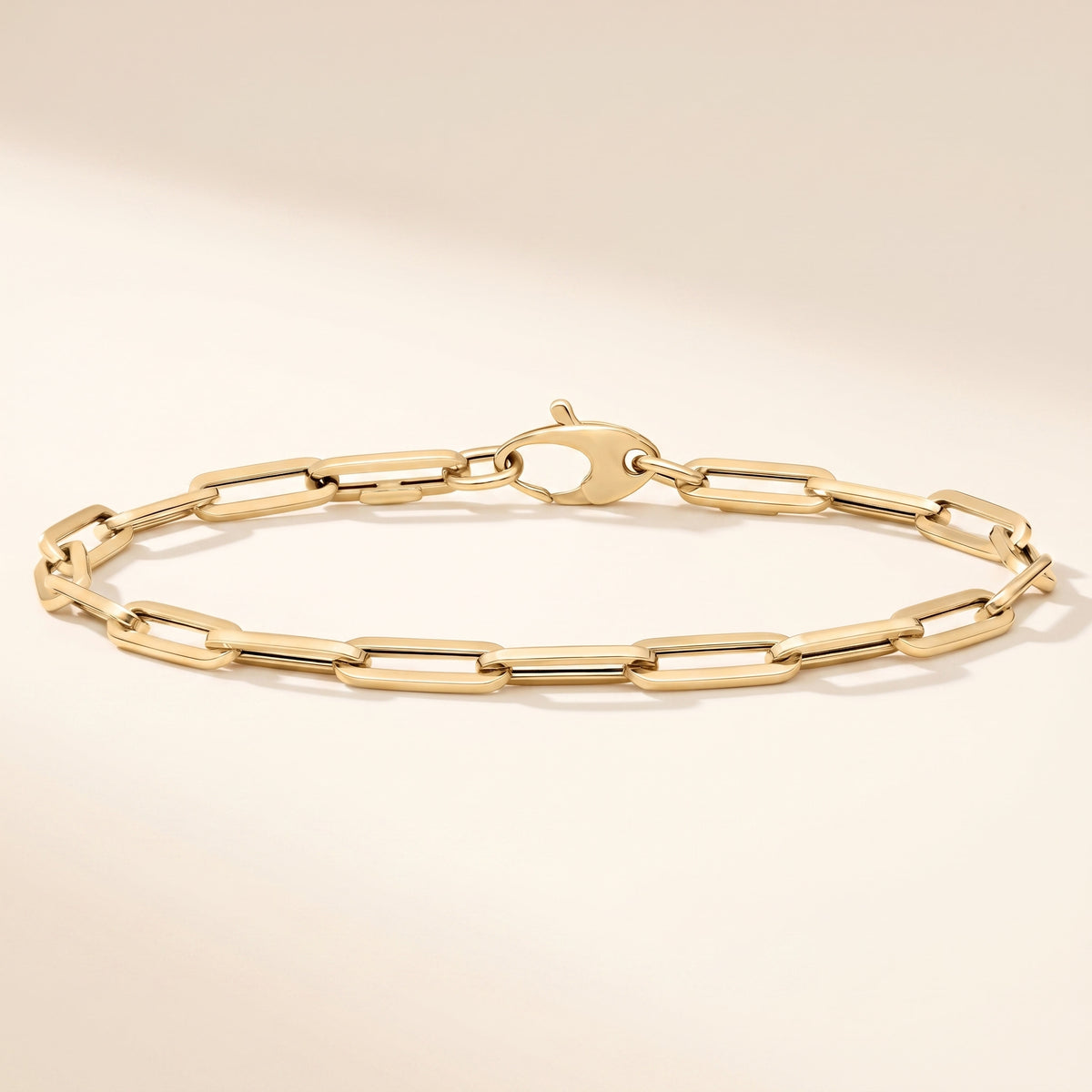 7.5" classic gold paperclip link chain bracelet