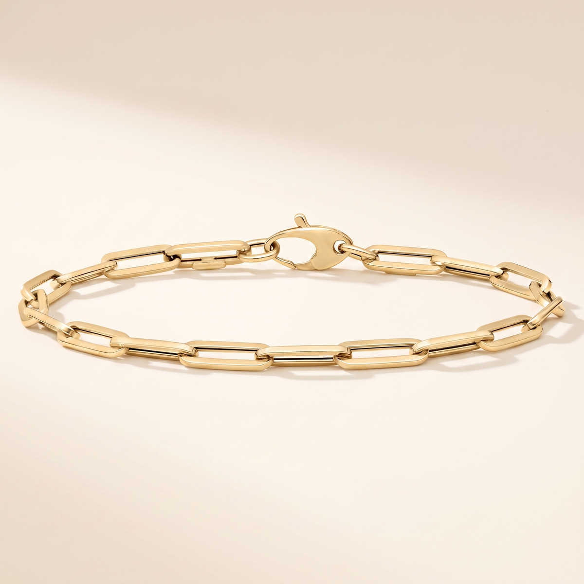 7.5" classic gold paperclip link chain bracelet