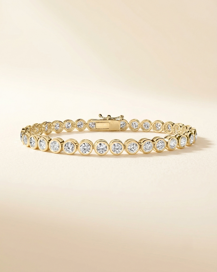 Lab Grown Graduated Bezel Set Diamond Tennis Bracelet