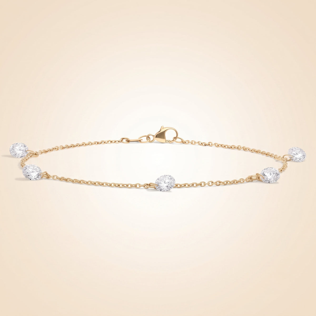 pierced diamond station bracelet with 1.25 ctw round cut lab-grown diamonds