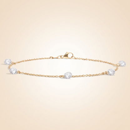 Pierced Diamond Station Bracelet with 1.25 CTW Round Cut Lab-Grown Diamonds