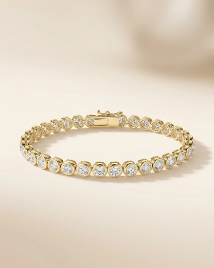 Lab Grown Graduated Bezel Set Diamond Tennis Bracelet