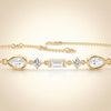 Multi-Shape Diamond Cluster Chain Bracelet in Gold