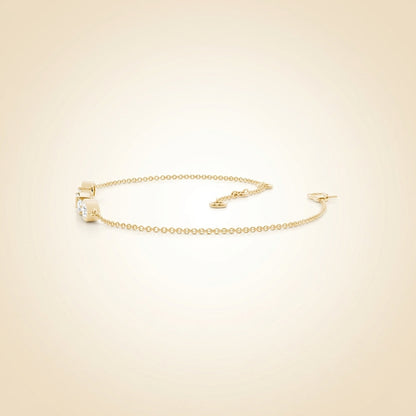 Multi-Shape Diamond Cluster Chain Bracelet in Gold
