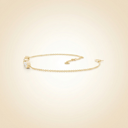 Multi-Shape Diamond Cluster Chain Bracelet in Gold