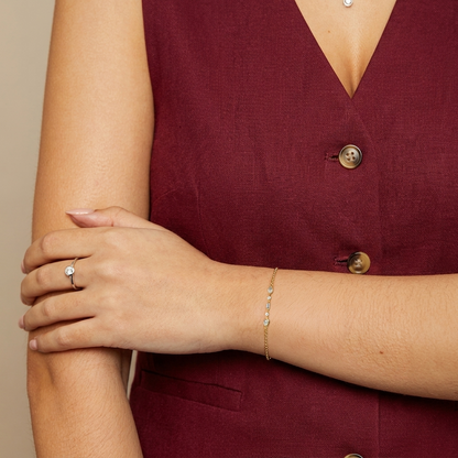 Multi-Shape Diamond Cluster Chain Bracelet in Gold