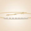 Everyday Chain Baguette and Round Diamond Bar Chain Bracelet in Gold