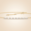 Everyday Chain Baguette and Round Diamond Bar Chain Bracelet in Gold