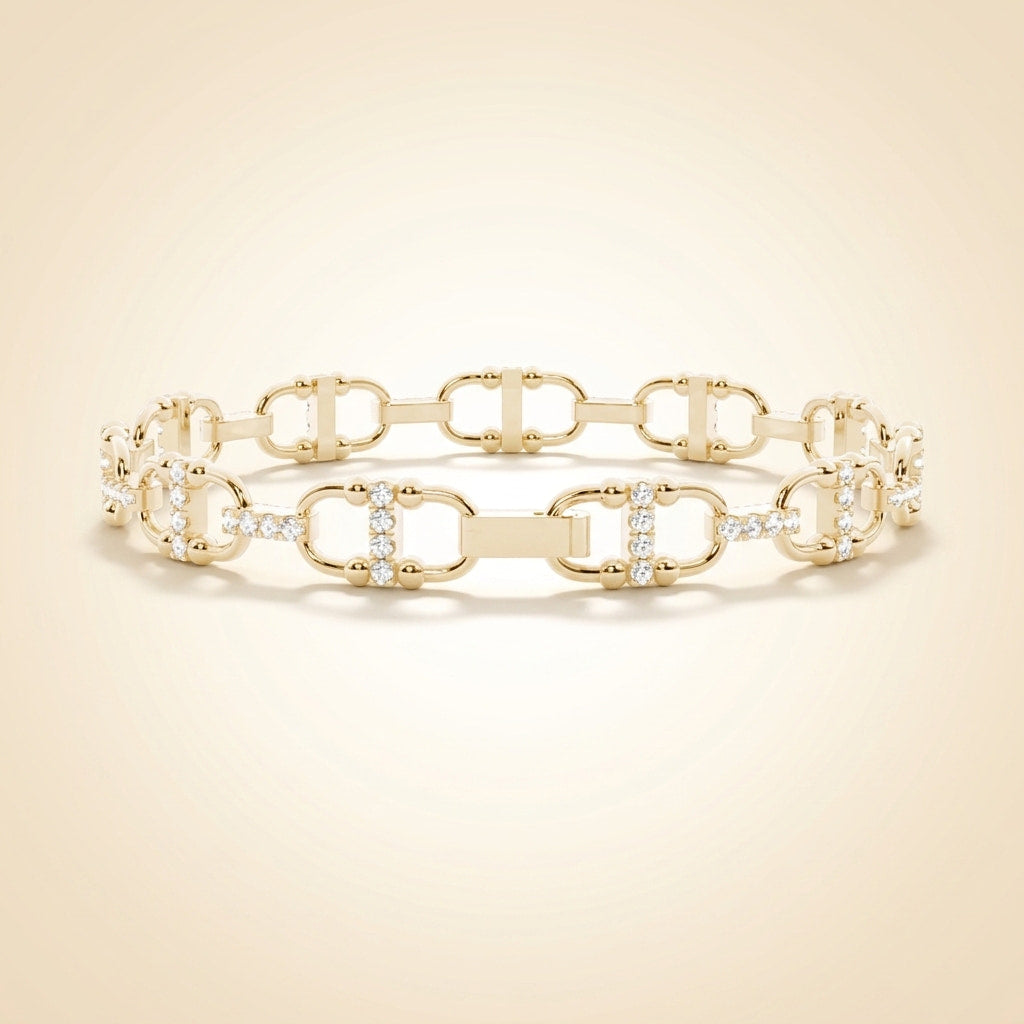 interlink diamond marine tennis bracelet