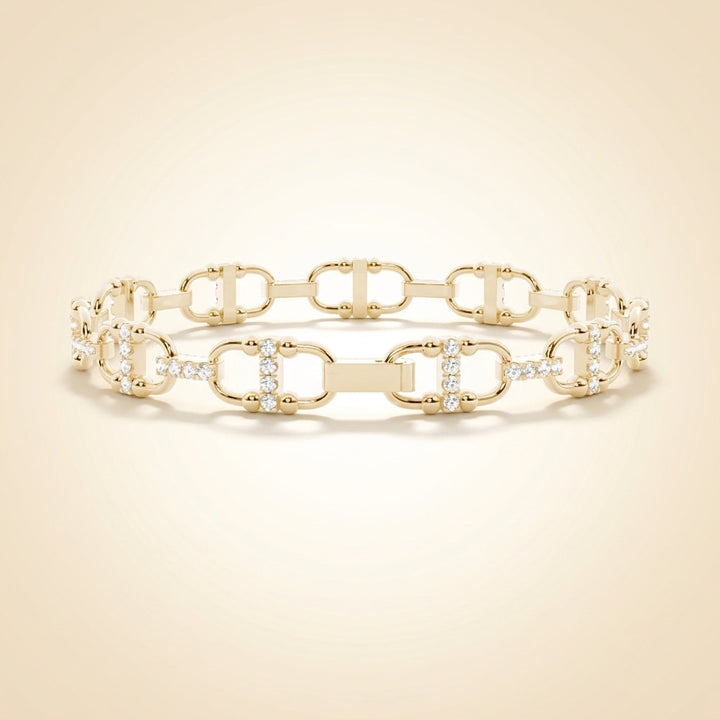 Interlink Diamond Marine Tennis Bracelet