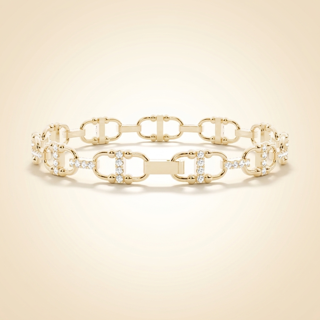interlink diamond marine tennis bracelet