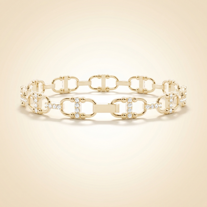 Interlink Diamond Marine Tennis Bracelet