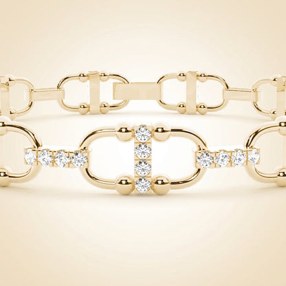 Interlink Diamond Marine Tennis Bracelet