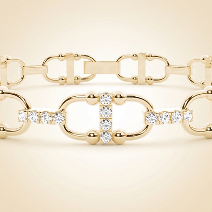 Interlink Diamond Marine Tennis Bracelet