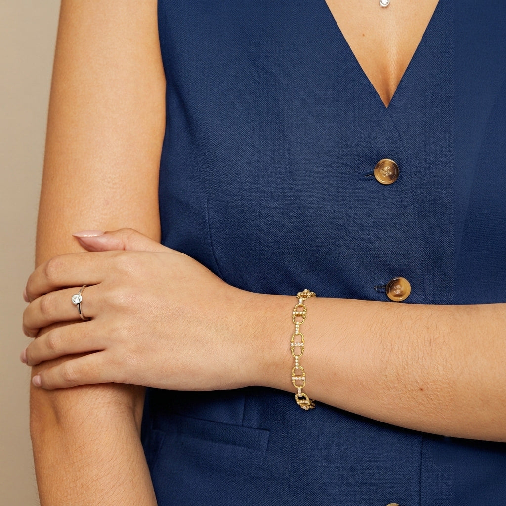 interlink diamond marine tennis bracelet