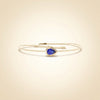Solitaire Blue Sapphire Delicate Chain Bracelet