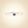 Solitaire Blue Sapphire Delicate Chain Bracelet