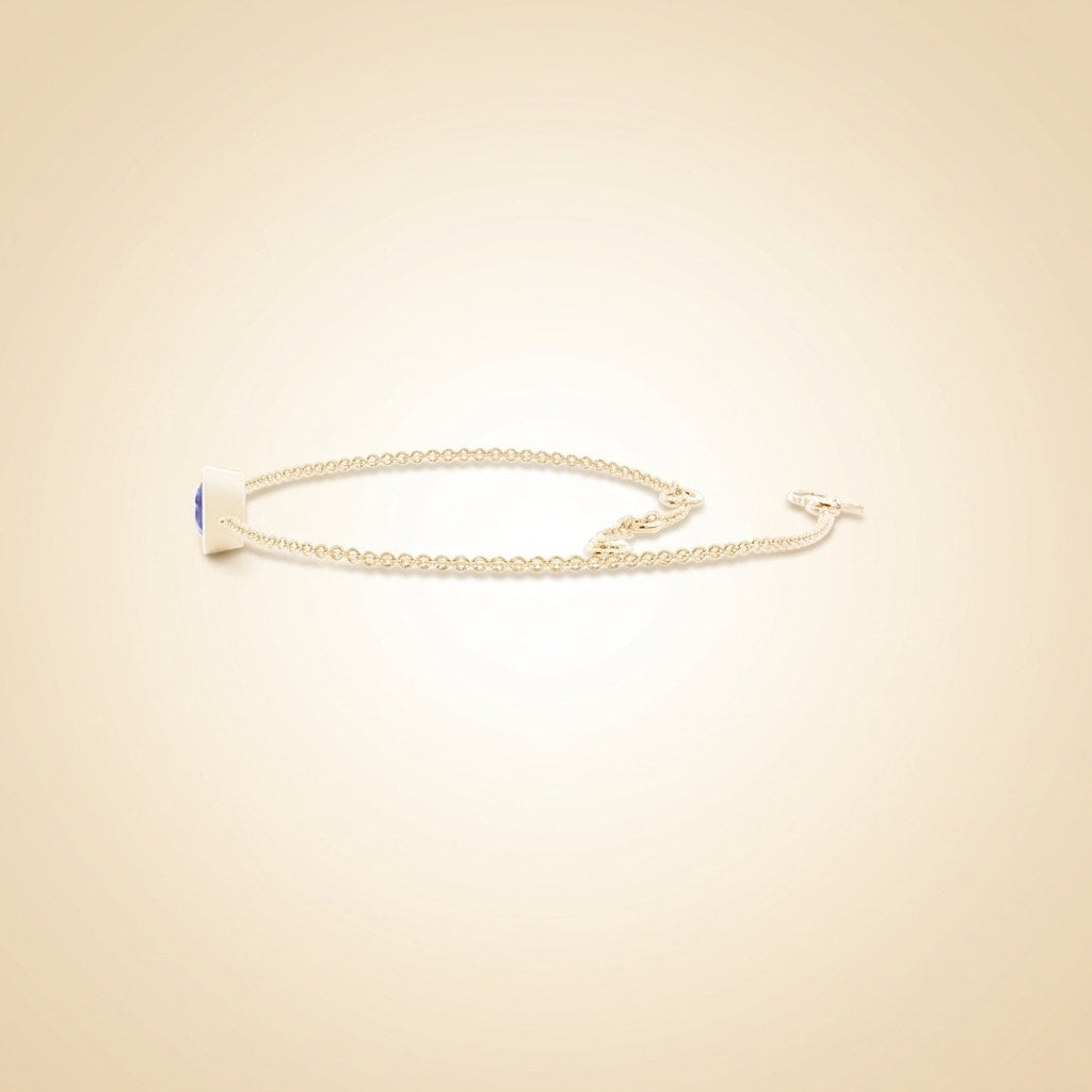 solitaire blue sapphire delicate chain bracelet