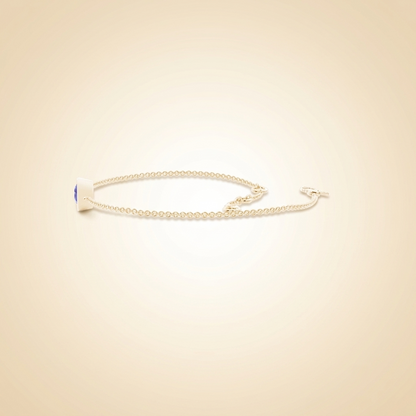 Solitaire Blue Sapphire Delicate Chain Bracelet