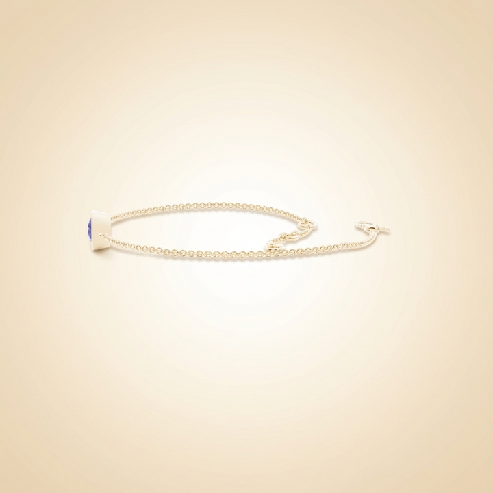 Solitaire Blue Sapphire Delicate Chain Bracelet