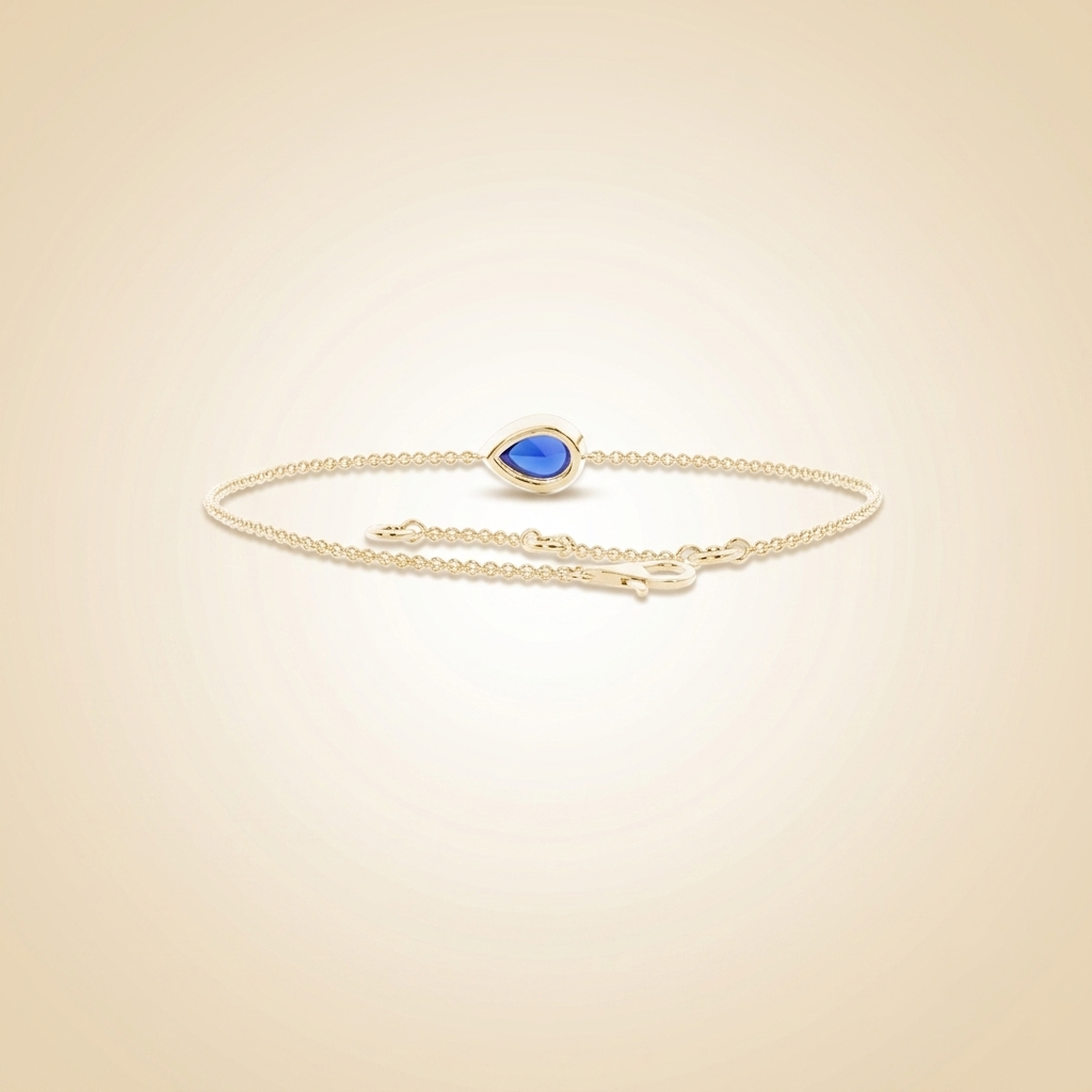 solitaire blue sapphire delicate chain bracelet