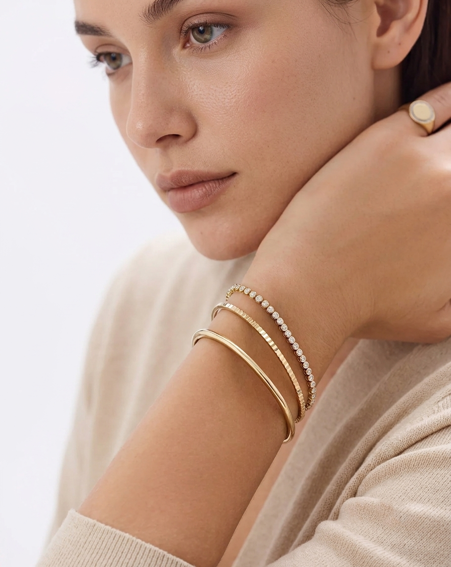 lab grown graduated bezel set diamond tennis bracelet