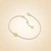 Round Quad Cluster Bezel Setting Delicate Chain Bracelet