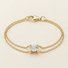 Miracle-Set Solitaire Diamond Double Strand Chain Bracelet