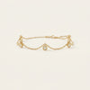 Bezel-Set Diamond Multi-Dangle Charm Chain Bracelet