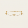 Bezel-Set Diamond Multi-Dangle Charm Chain Bracelet
