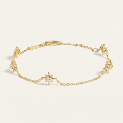 Diamond Starburst Station Chain Bracelet